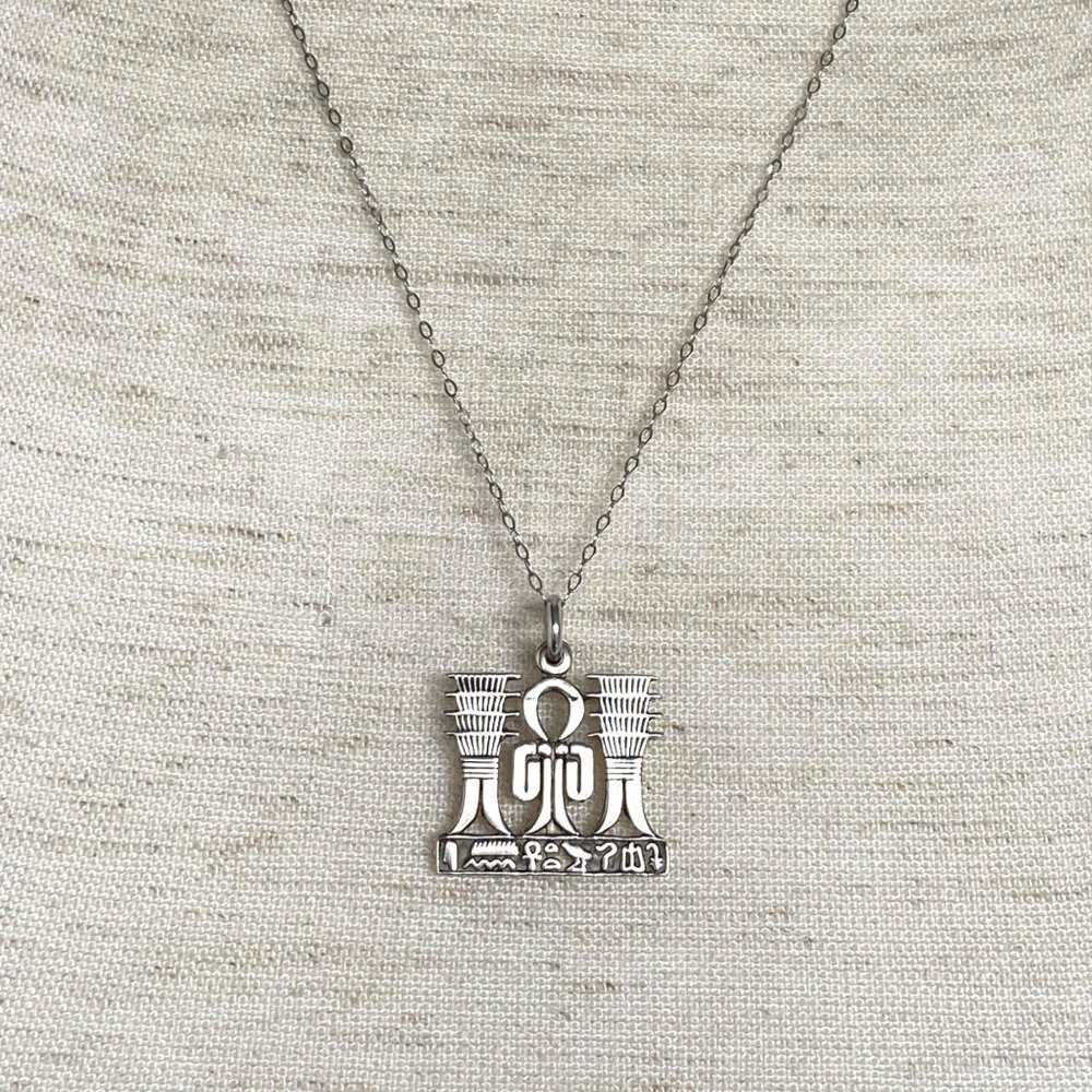 Sterling Silver 925 Egyptian Knot Of Isis Djed Pillars Pendant Necklace 20" - Picture 16 of 16